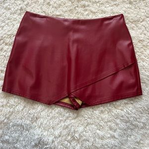 Red Leather skort